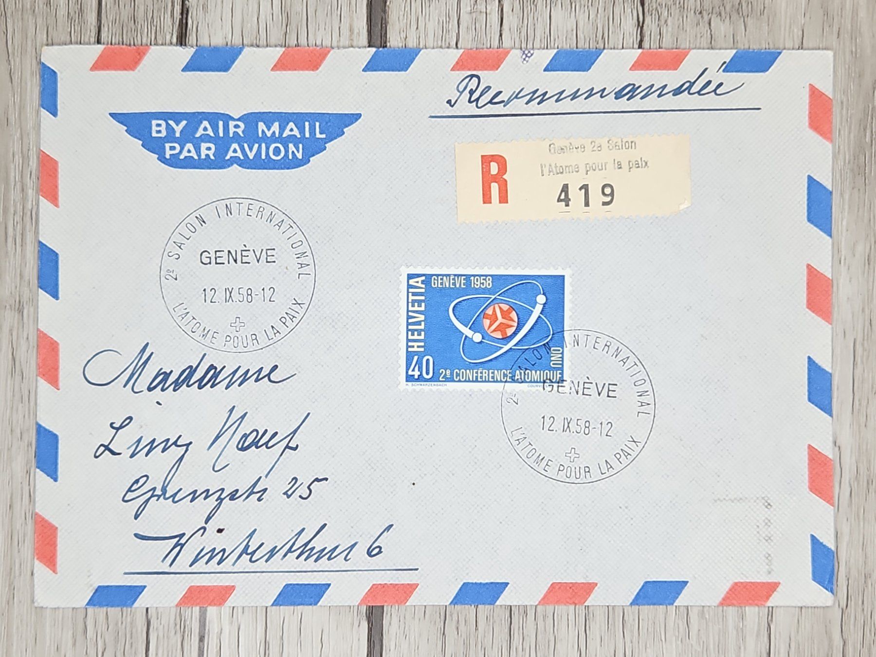 Alle Briefmarken: CL11 Enveloppe + Timbre Suisse 1958 – Gebraucht aus Cousset von Patrick_Collections
