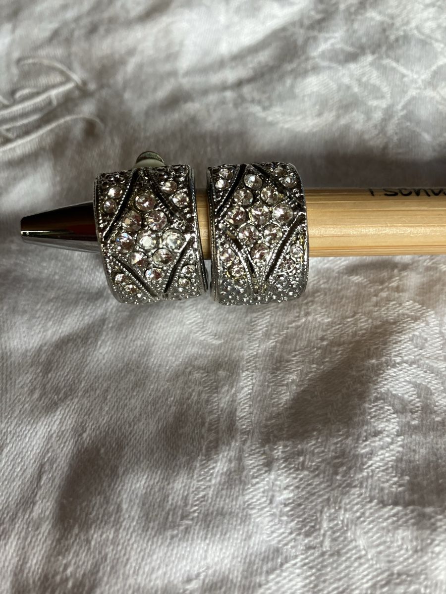 Orecchini pendenti & Orecchini a lobo: Vintage Ohrclips mit Strass – Usato da Bassersdorf venduto da groovygremlin