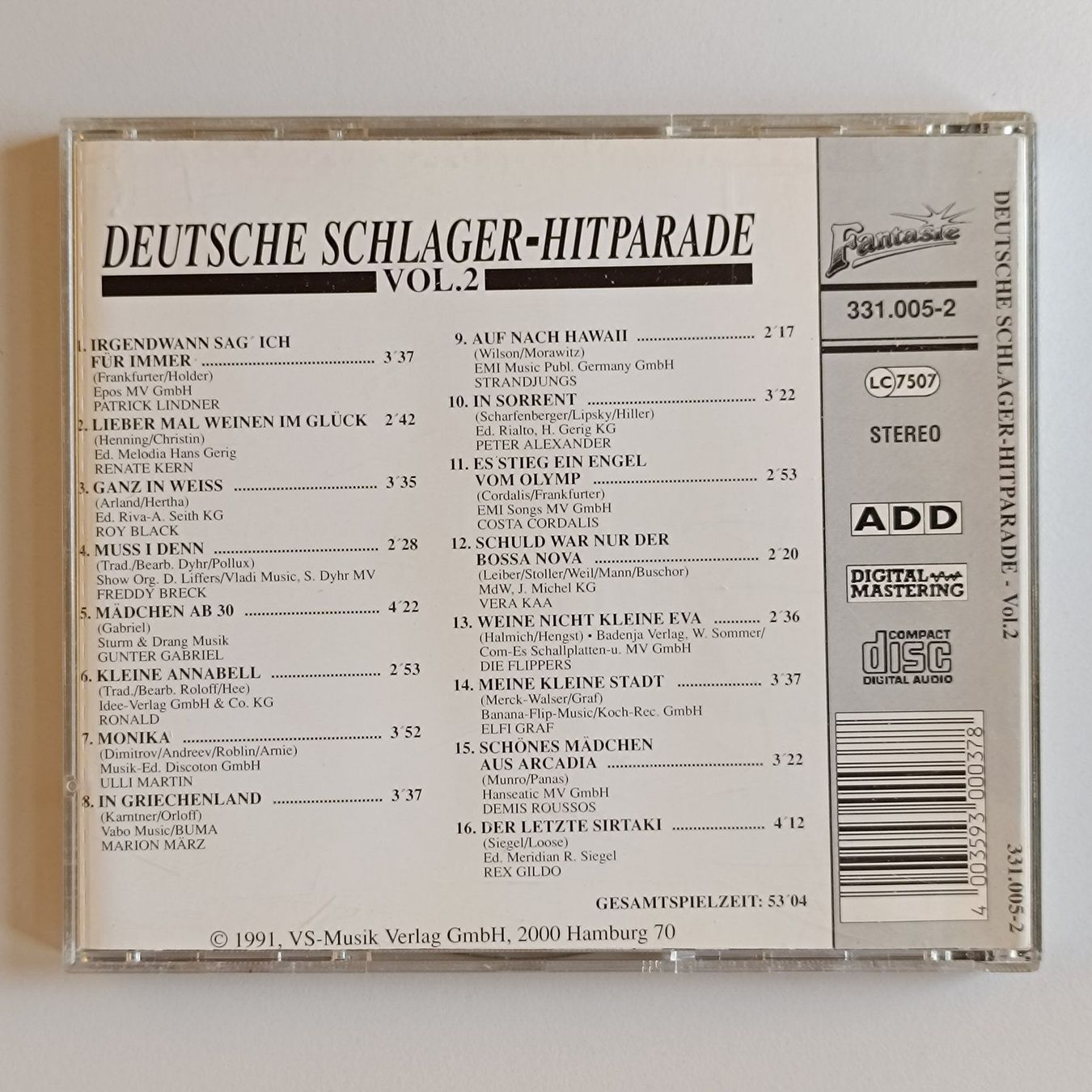 CDs: Schlager-Hitparade Vol.2 CD  F11 – Gebraucht aus Sessa von fraenklishop 1