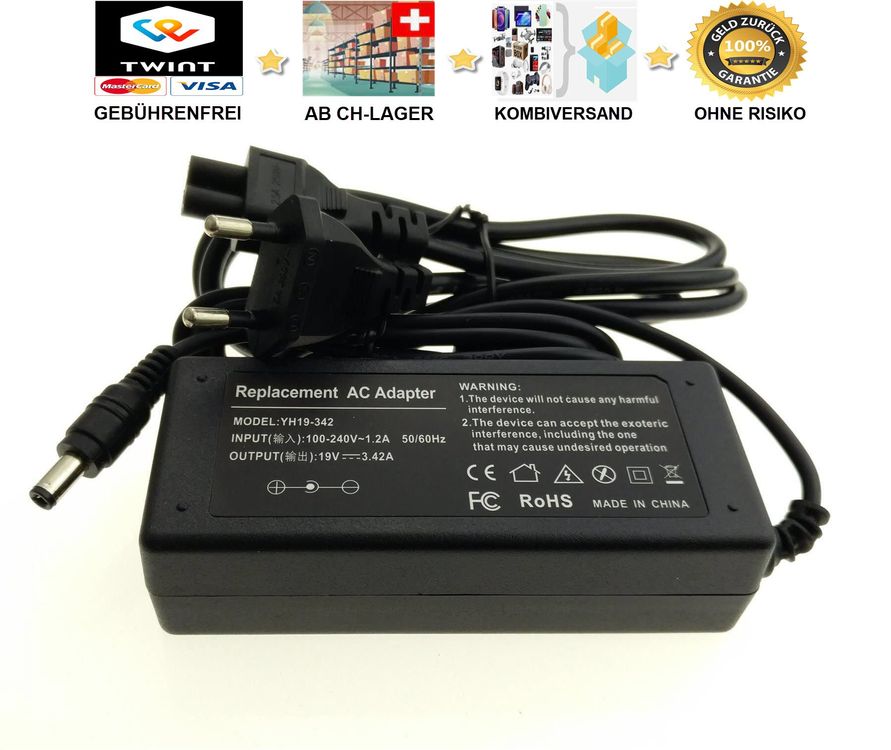 Power4Laptops Netzteil & Ladegerät – Passend Für ECS G10iL Notebook (19V, 2.1A)