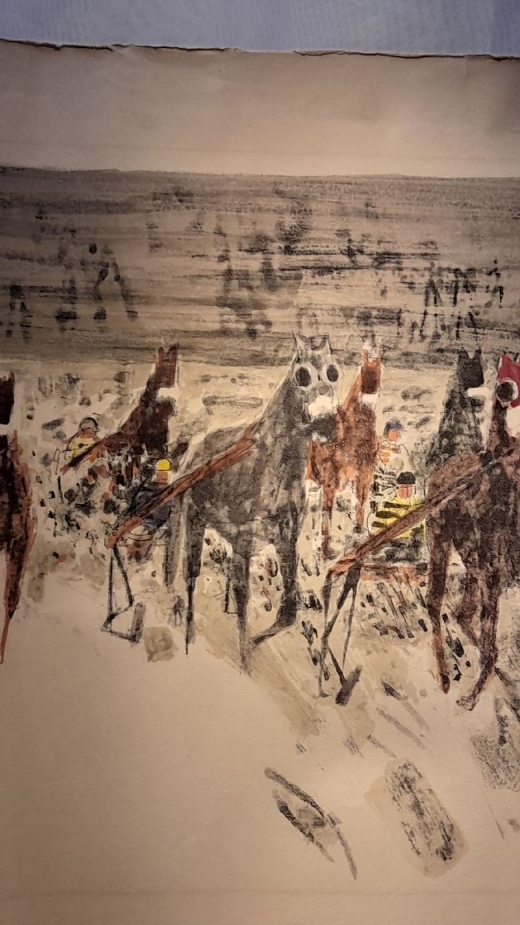 Grafica & Litografie: Lithographie originale signée, course de chevaux. – Usato da st.gallen venduto da The_Rag_Picker. 4