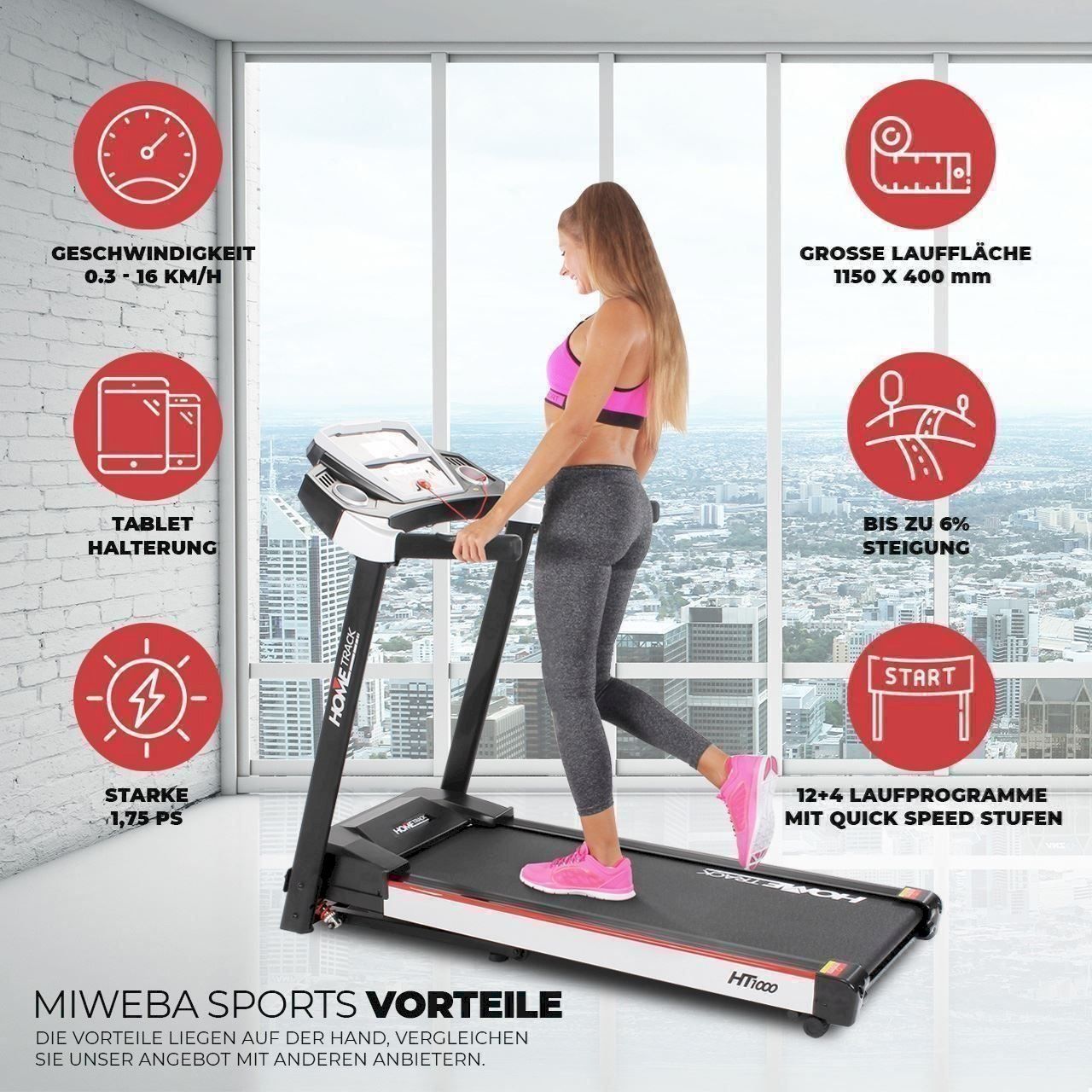 Hometrainer: Miweba elektrisches Laufband HT1000 – Neu und originalverpackt aus Bottighofen von zaap 1