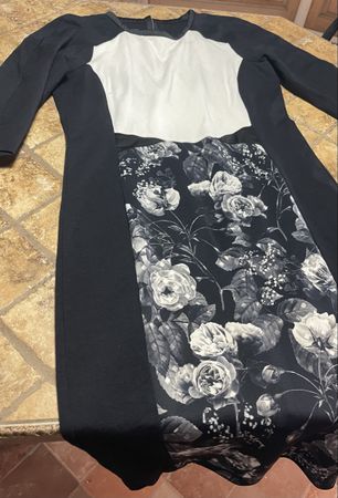 MARCCAIN Elegante abito nero e bianco-M/L👌feste👌vacanze