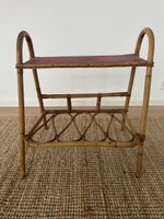 Vintage 50s 50er Bambus Rattan Beistelltisch Pflanzenständer