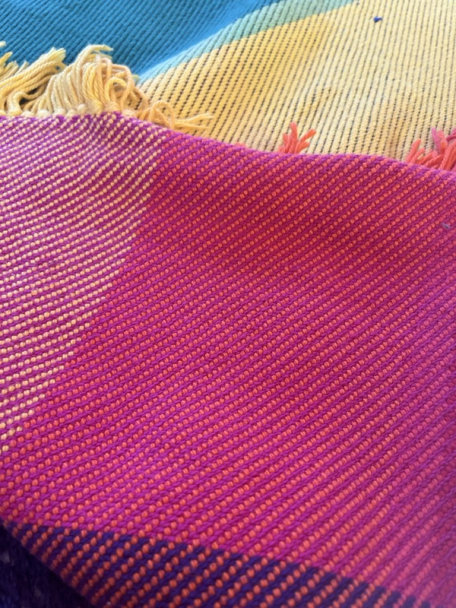 Coperte: Handgewobene Regenbogendecke – Usato da hüntwangen venduto da Fiorenzaanna 3