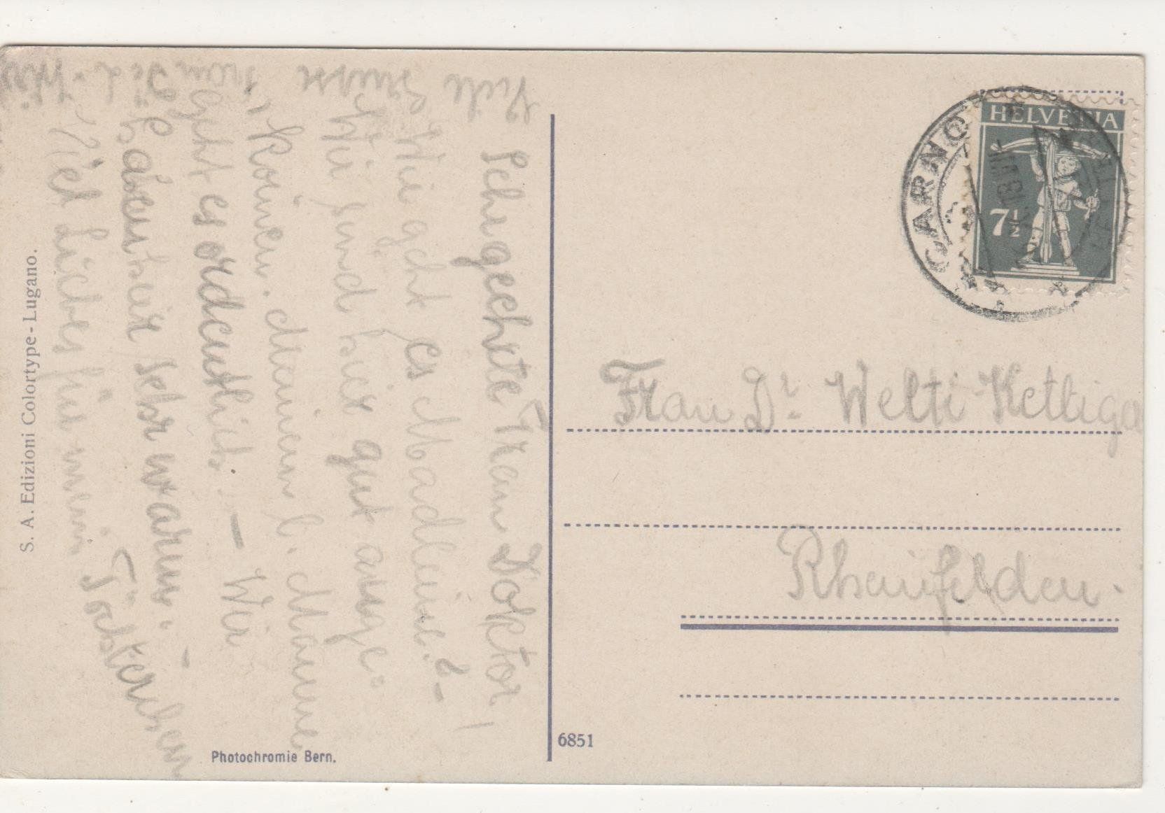 Cartoline postali: Ansichtskarte Locarno 1913 – Usato da Remetschwil venduto da Hofiii 1