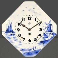 ⏰ Delft-Blau Wanduhr mit Windmühle & Boot 🛶💙