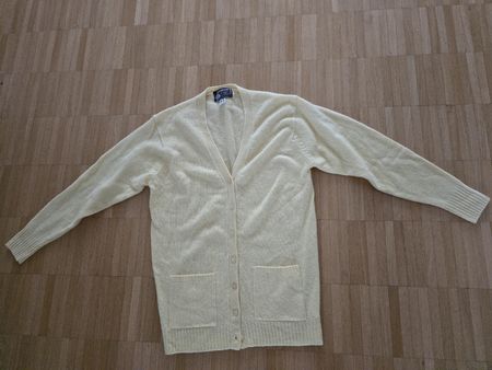 Edle Lambswool Strickjacke, gelb, Gr. 40/42 - Top!