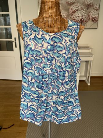 Leinentop, blau, 38