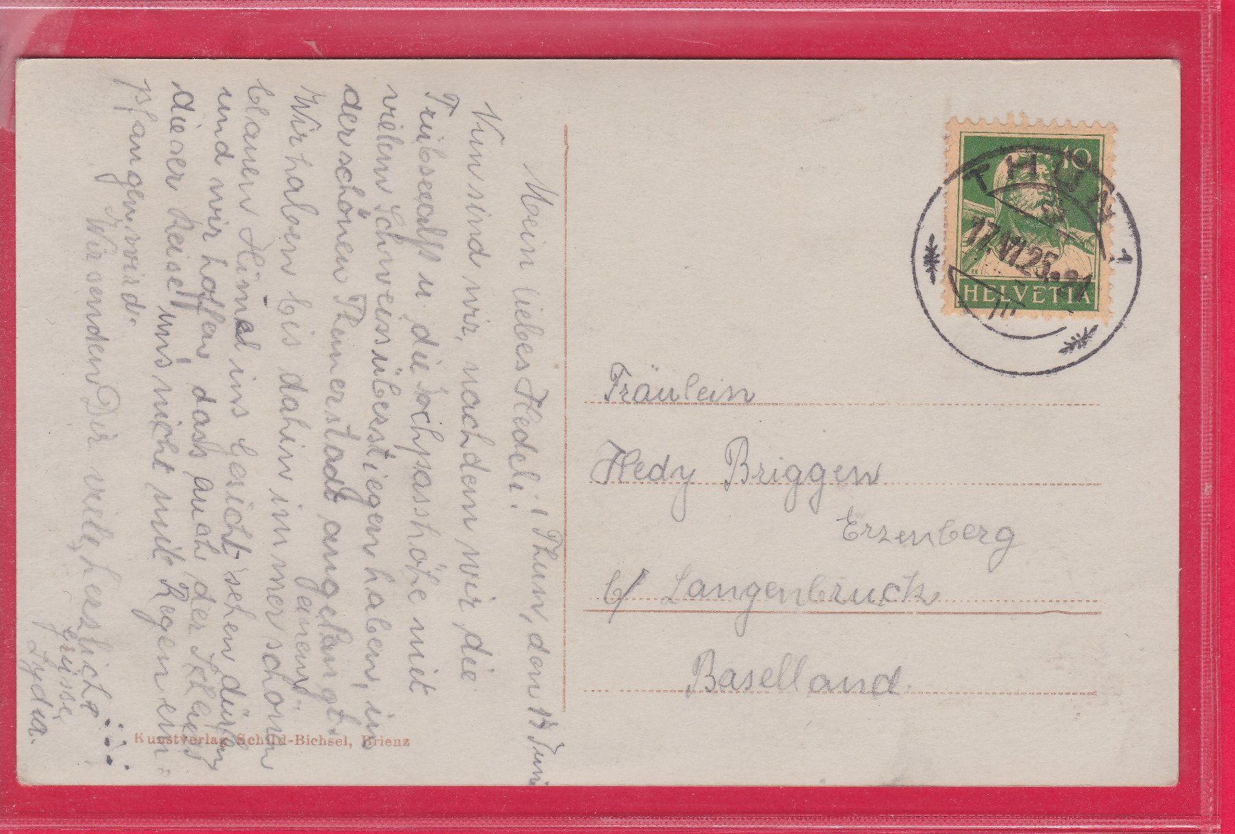 Ansichtskarten: BRIENZ, 17.6.1925 – Gebraucht aus Oberrieden von Gebirgsstelze 1