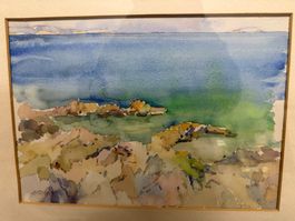 Milorad Ciric Dorf am Meer 60 x 50 cm Aquarell / Papier