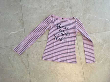 Süsses Damen/Mädchen Langarmshirt Gr. S gestreift rosa/grau