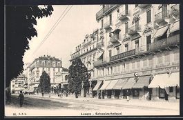 Luzern, Schweizerhofquai mit Hotel Schwe