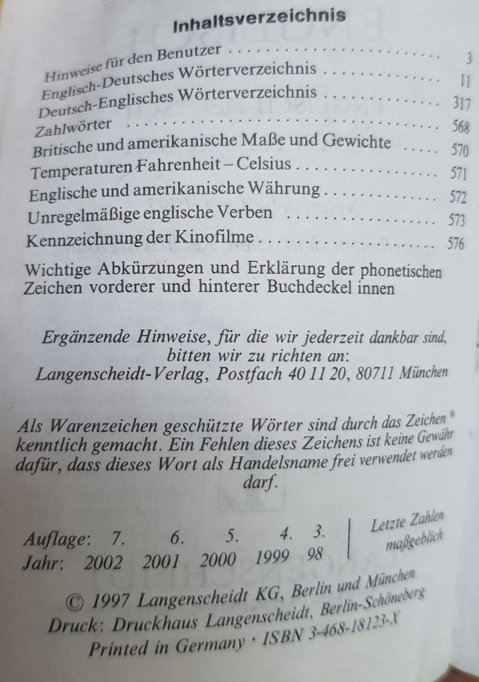 Libri: Langenscheidts Universalwörterbuch Deutsch - Englisch – Usato da Seon venduto da Brasilfan 2