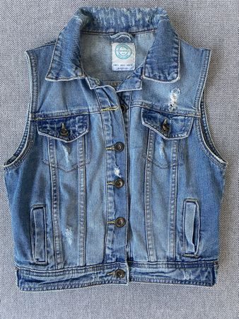 Bershka Denim-Weste Hellblau Grösse S