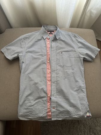 Kurzarmhemd Tommy Hilfiger hellblau weiss gestreift