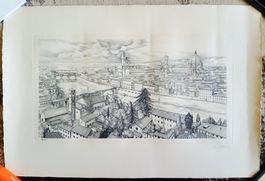 Marc Dautry Florenz 1972 Kupferstich Monogramm