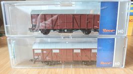 Roco Ho 67860+67857,2 Wagons de marchandises,DB"Comme neufs"