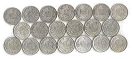 Schweiz Münzen 20 x 50 Rp. Silber (alles versch. Jahrgänge)