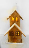 Weihnachtsdeko Haus aus Holz mit Beleuchtung