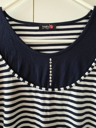 That's Me Shirt blau weiss Viskose Gr. 52 54