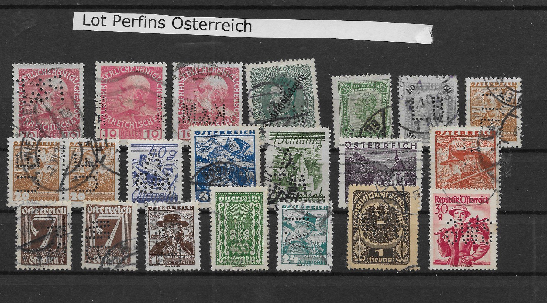 Tutti i francobolli: Lot Perfin Österreich – Usato da Hefenhofen venduto da Richsalz