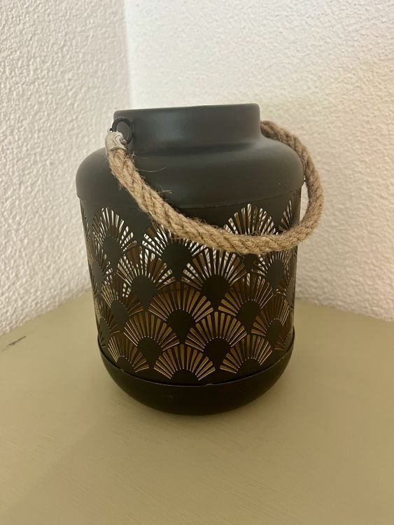 Lanternes: Wie NEU! Metall Laterne schwarz/gold | Bohemian, Boho Stil – D'occasion à Sax par _Kornblume_