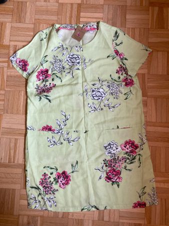JOULES Tunika Kleid Leinen Viscose lime floral 42 UK 16 NEU