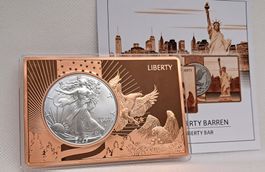 1 OZ Silber American Eagle USA 2025 in 3 OZ Münzbarren