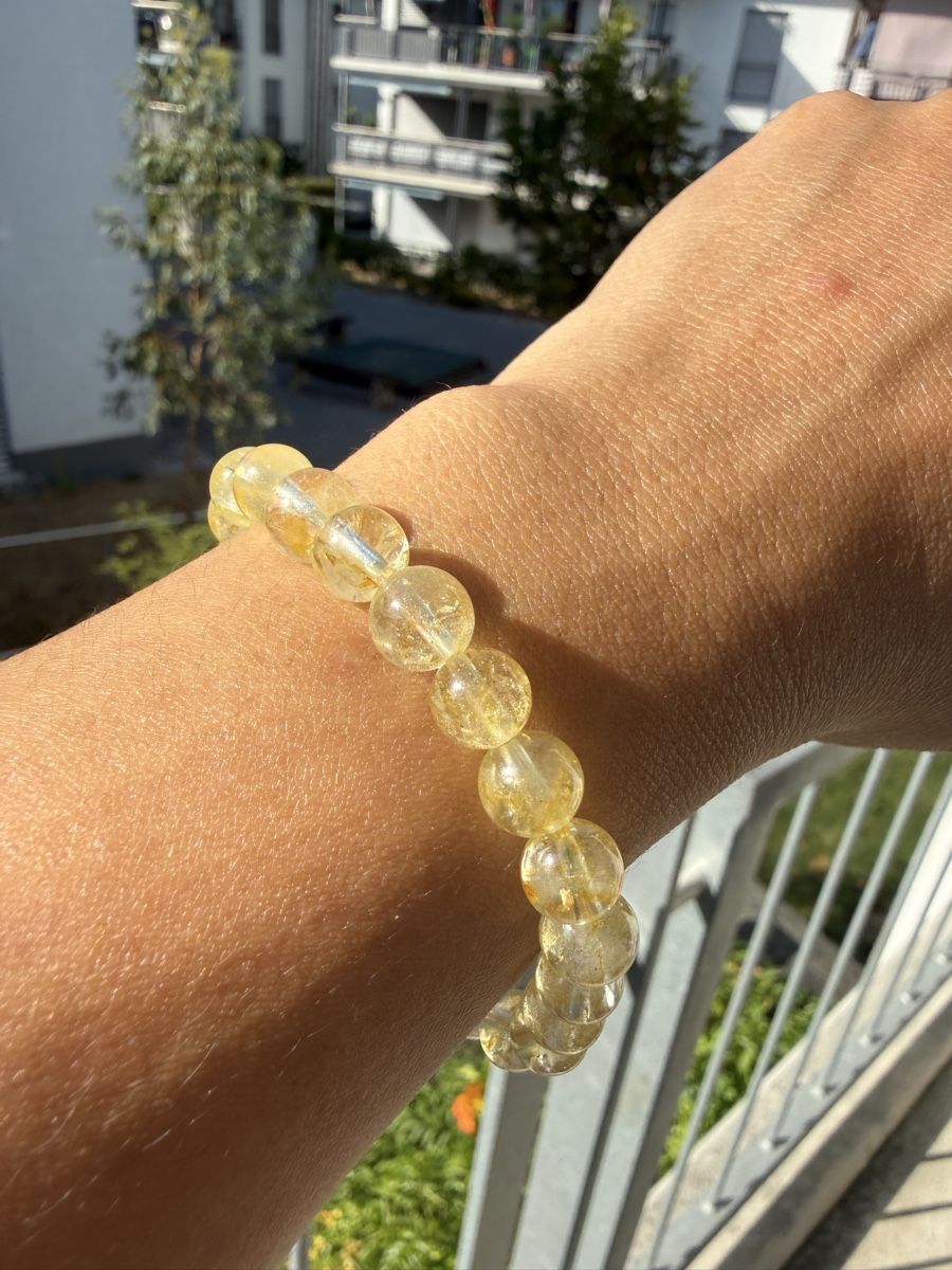 Bracelets: Echtes Gelber Topas Perlenarmband 7mm, Elastisches – Neuf (Voir description) à Jegenstorf par SteinGlanz 4
