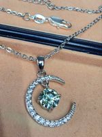 Collier argent avec diamant de moissanite de 1 ct certifié