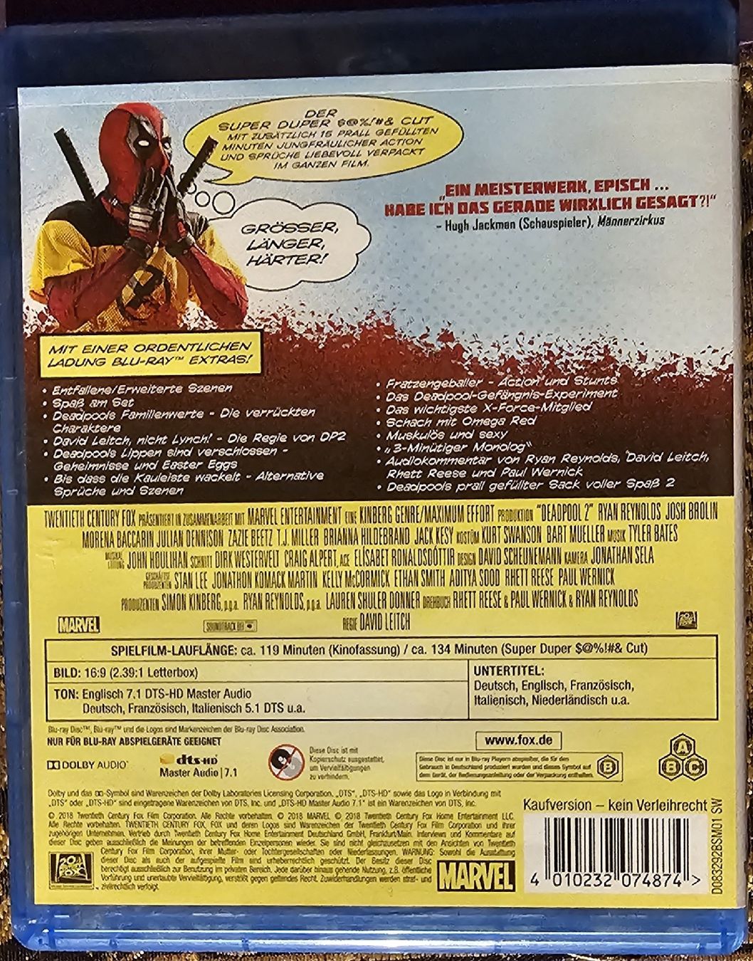 Alle DVDs: Deadpool 2 - Super Duper Cut - Blu-ray Top Zustand! – Gebraucht aus Auslikon von pacomugi 1