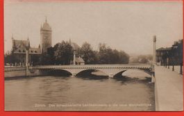 ZÜRICH Das schweizerische Landesmuseum und neue Walchebrücke