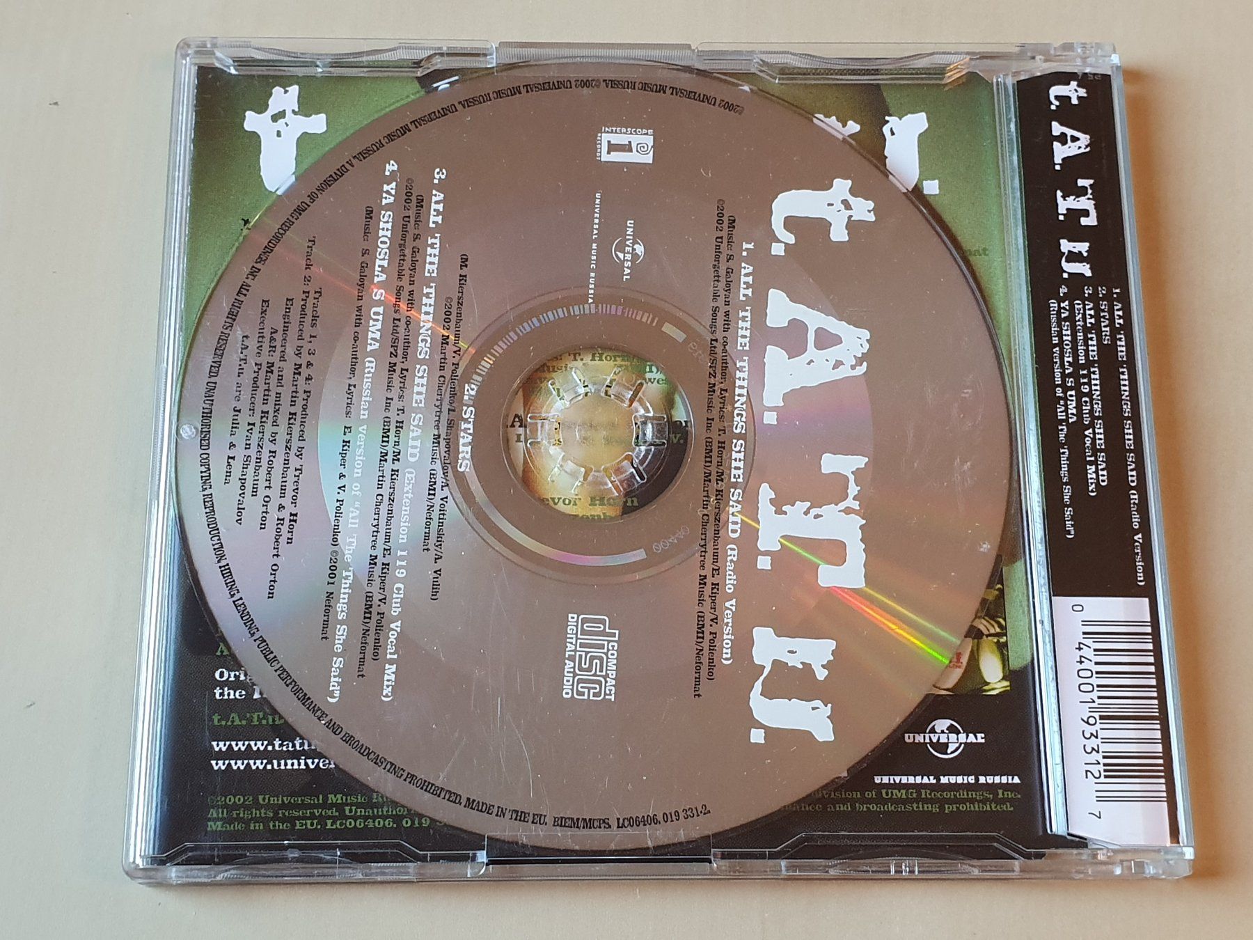 CD: Tatu All The Things She Said – Usato da Stansstad venduto da collectorsshop 1