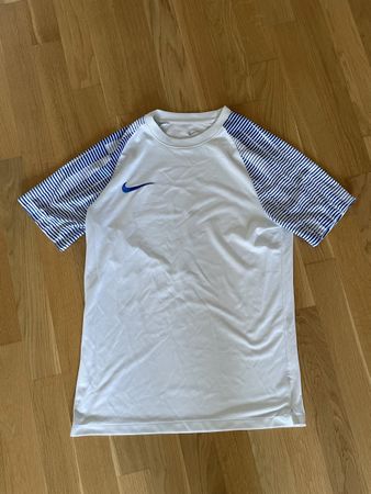 Nike T-Shirt Dri-Fit Slim Fit Gr. M Weiss/Blau gestreifte Är