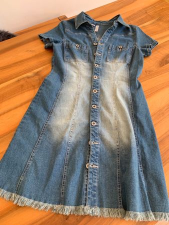 Mega schönes Jeanskleid tolle Waschung und Details Gr 40
