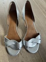 Sandales Sézane cuir argenté à talons, pointure 37