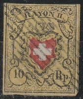 Schweiz Rayon II, Nr.16II, 3 Seiten vollrandig.