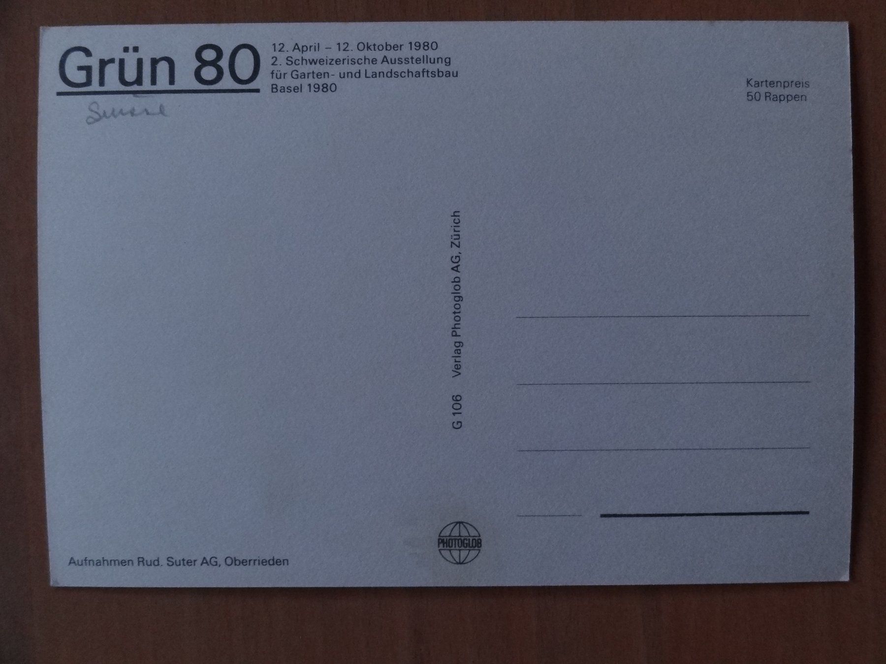 Cartoline postali: Grün 80 - Bâle - G 106 – Usato da St Léonard venduto da Riglin 1