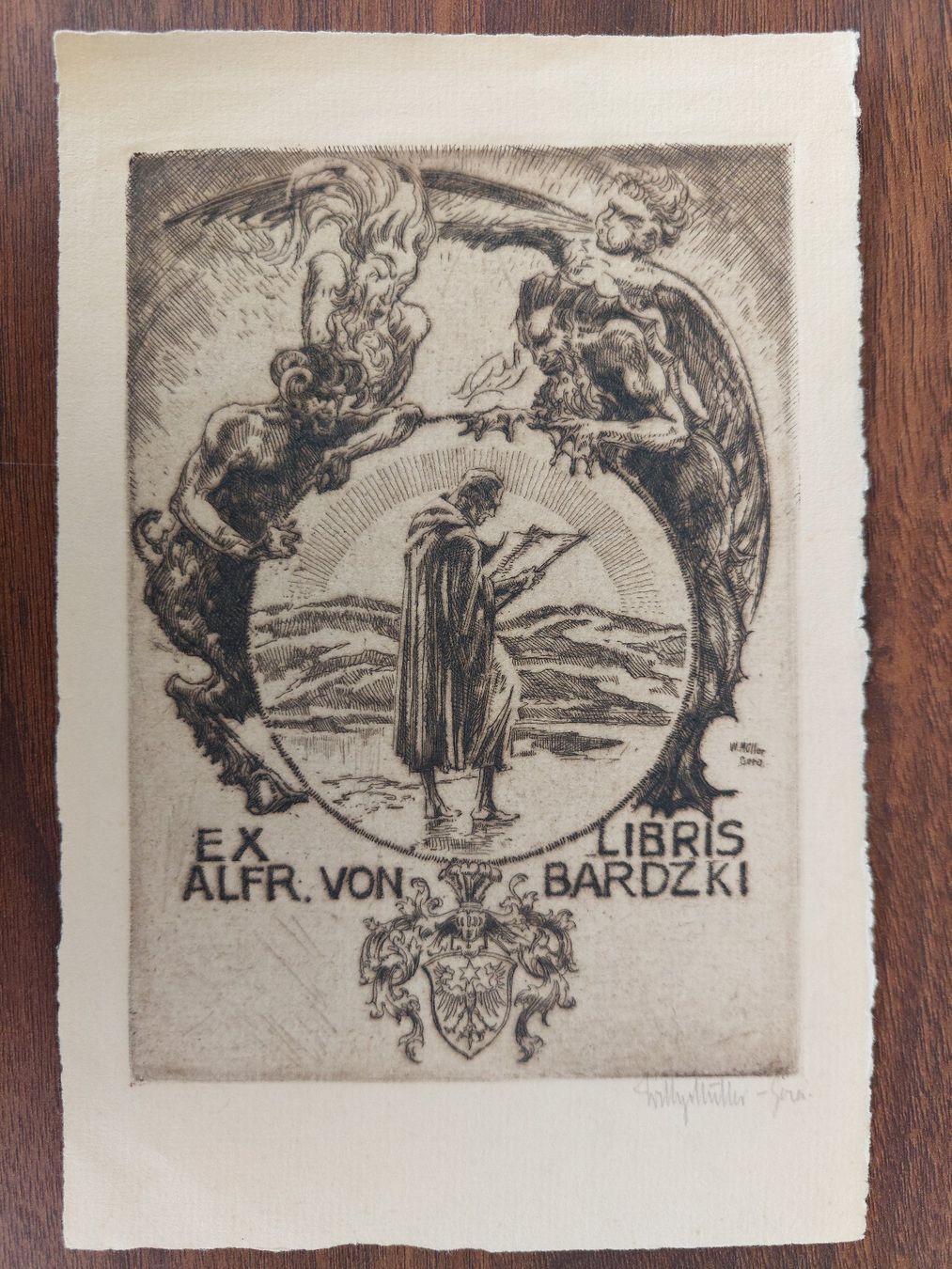 Gemälde: Exlibris Willy Müller Gera - Original Radierung signiert – Gebraucht aus Obfelden von Exlibris-Art