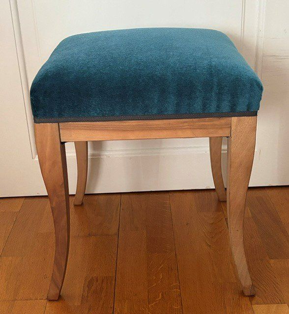 Sgabelli: Hocker, neu gepolstert, petrol-blau – Usato da Basel venduto da machplatz 6