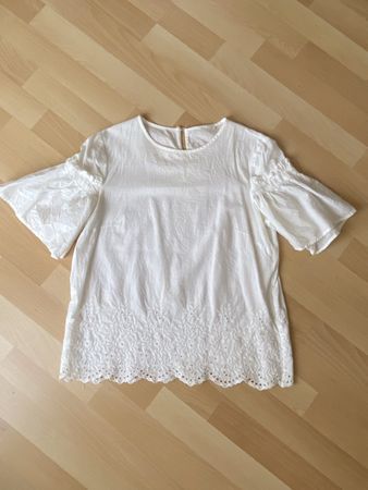 Baumwollbluse mit Spitze