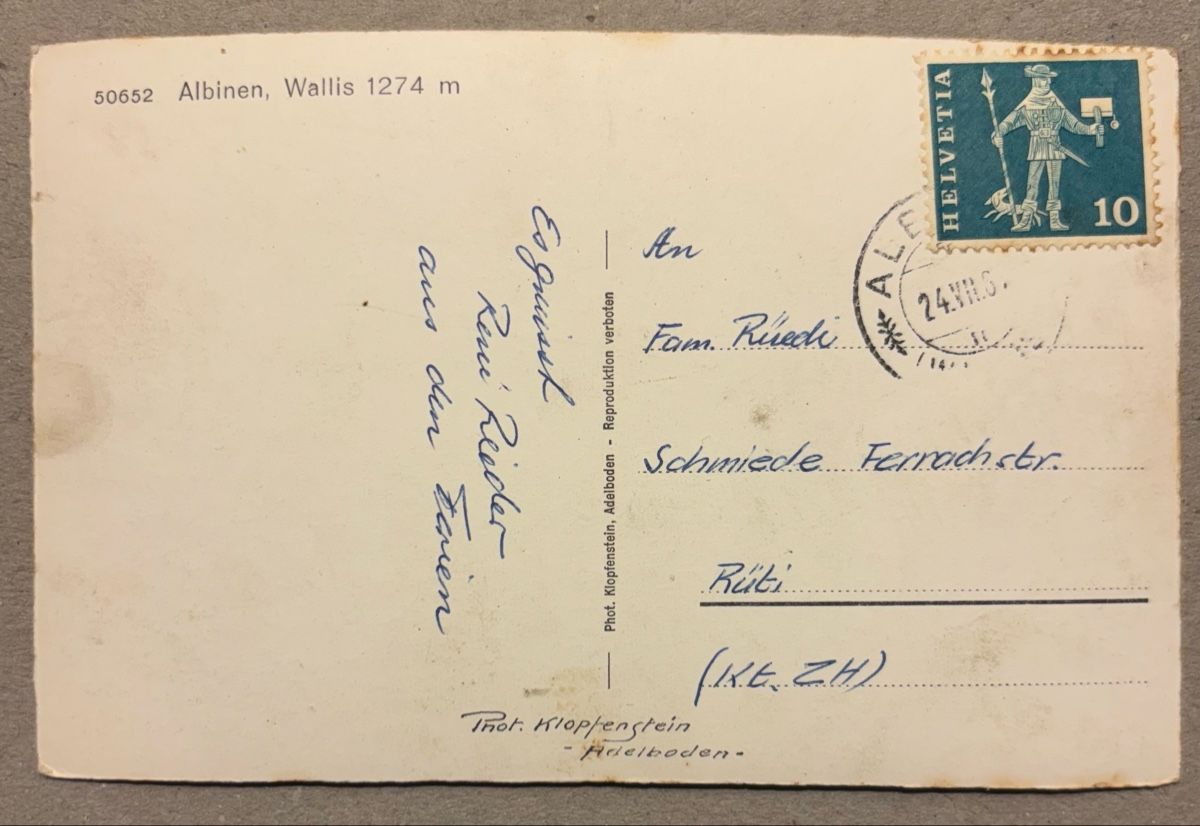 Cartoline postali: AK Albinen, Wallis, Generalansicht  – Usato da Luzern venduto da Balbel 1