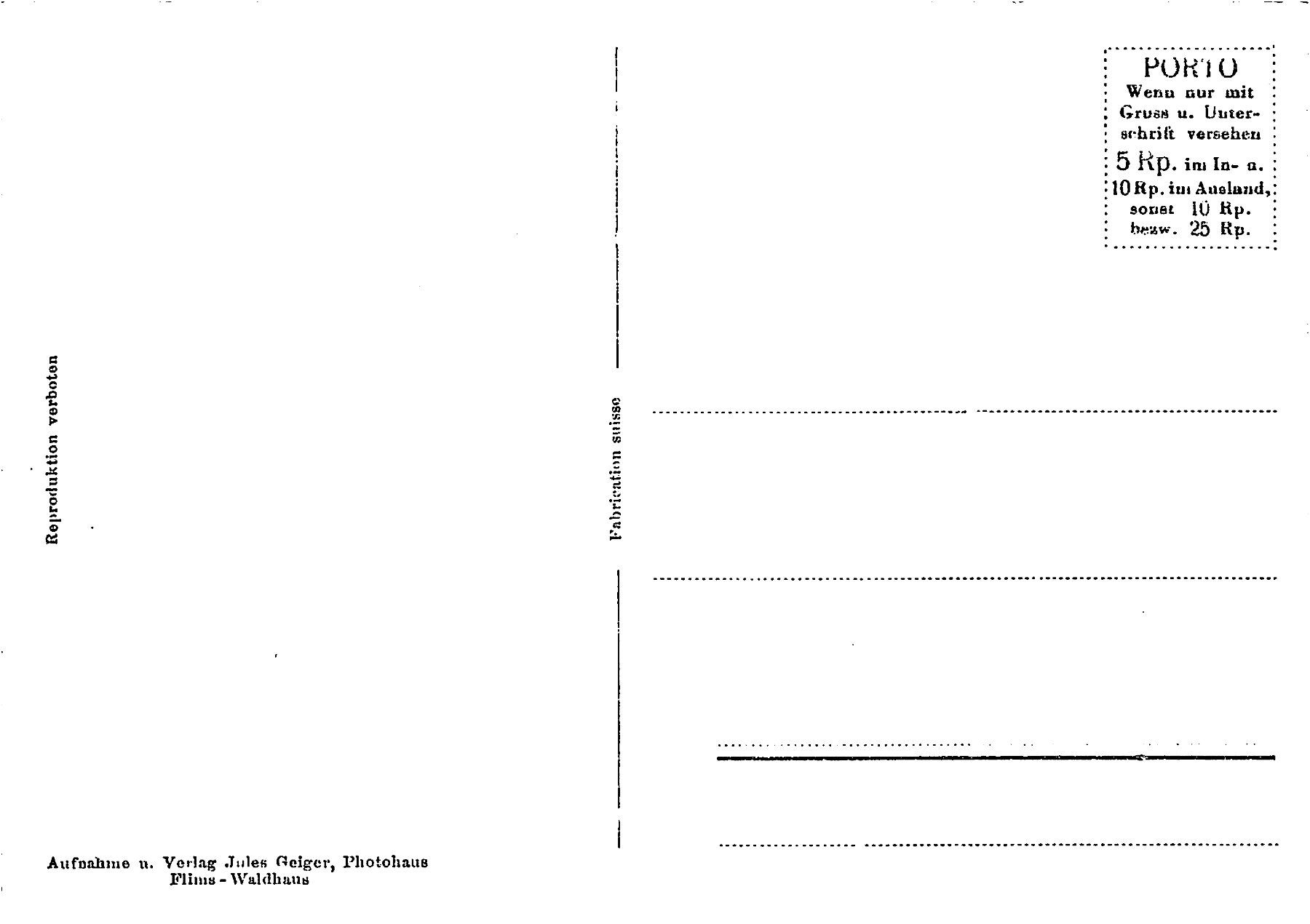 Cartoline postali: 2x Flims – Usato da Ottikon b.Kemptth. venduto da Neptun1974 1