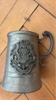 Zinnkrug Wappen mit Schriftzug guter Zustand