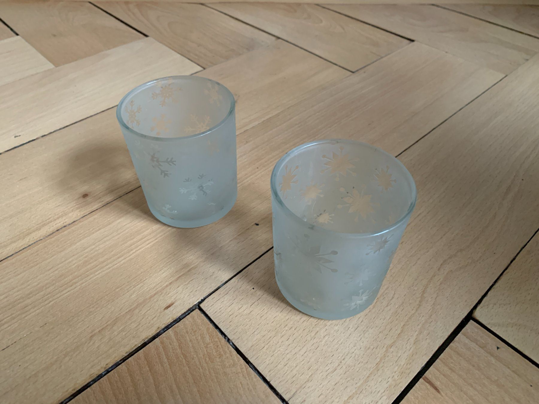 Kerzenständer: 2 weihnachtliche Glas Windlichter – Gebraucht aus Zürich von Diazaio 1
