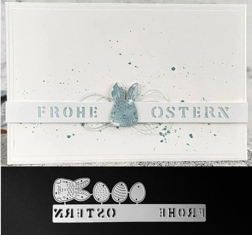 4 Stück Oster Stanzformen Hasen Eier Set – Metall Schablonen Für Scrapbooking & DIY Basteln