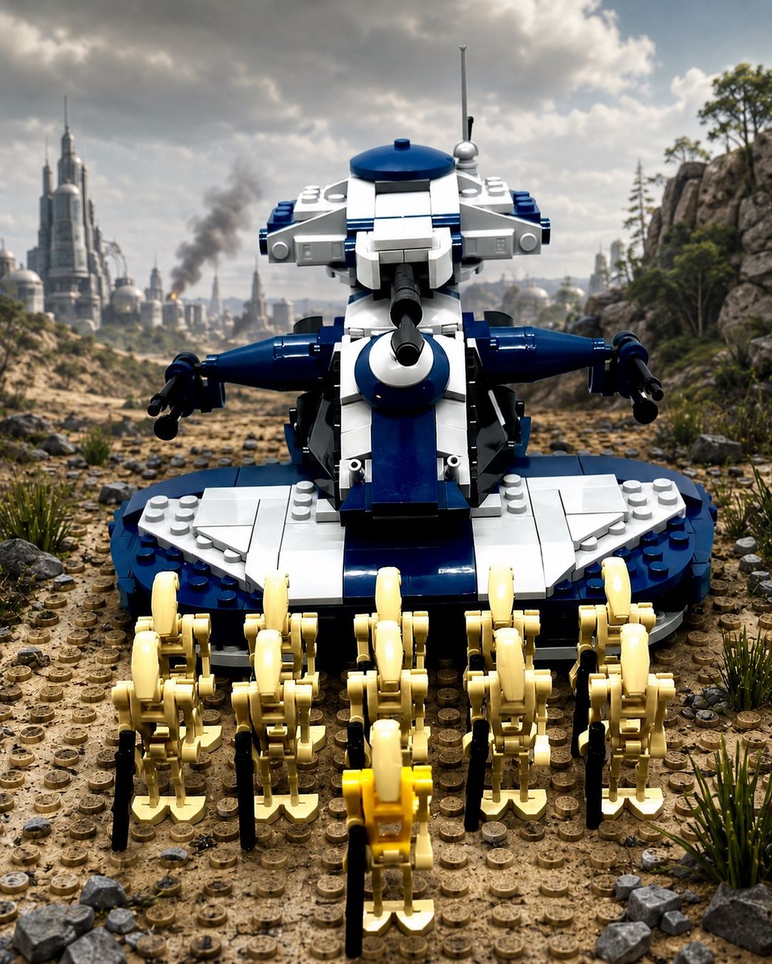 Star Wars Kit di costruzioni: Custom Star Wars AAT Droidenpanzer mit 11 Kampfdroiden – Nuovo e nell'imballaggio originale da St.Gallen venduto da Jamaruqua