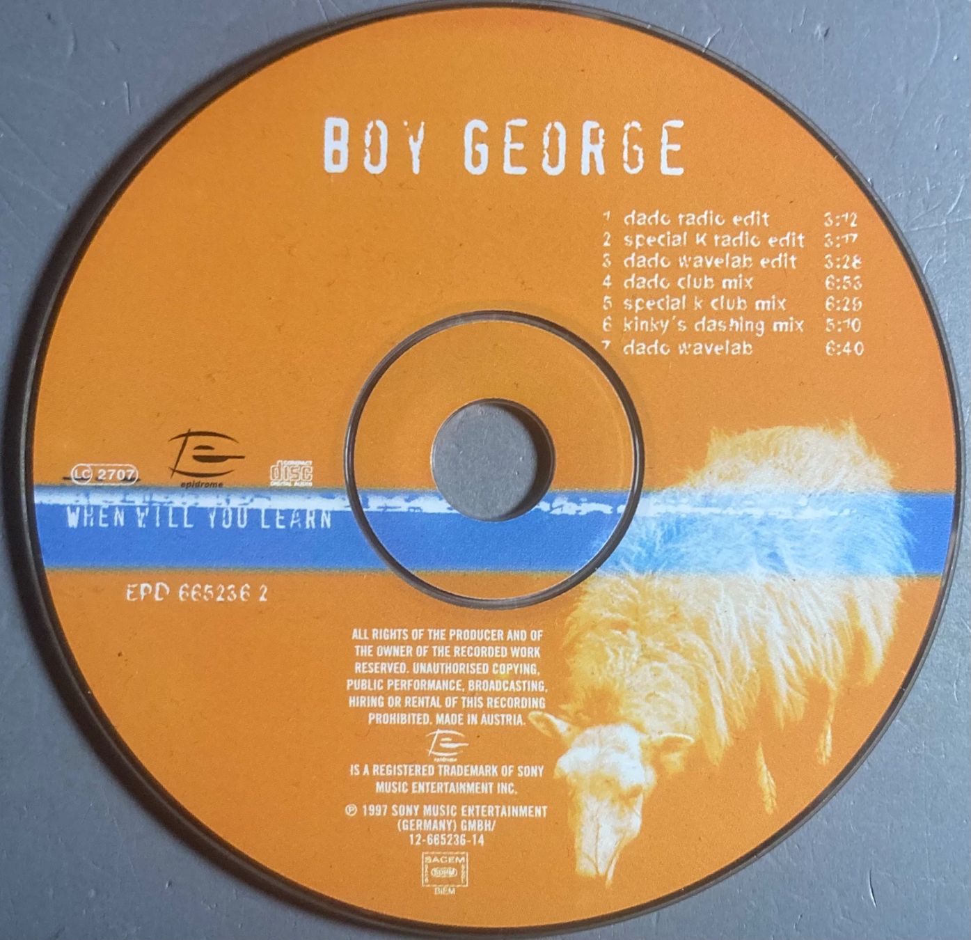 CDs: BOY GEORGE - WHEN WILL YOU LEARN – Gebraucht aus Poliez-Pittet von Newtown-Records 1