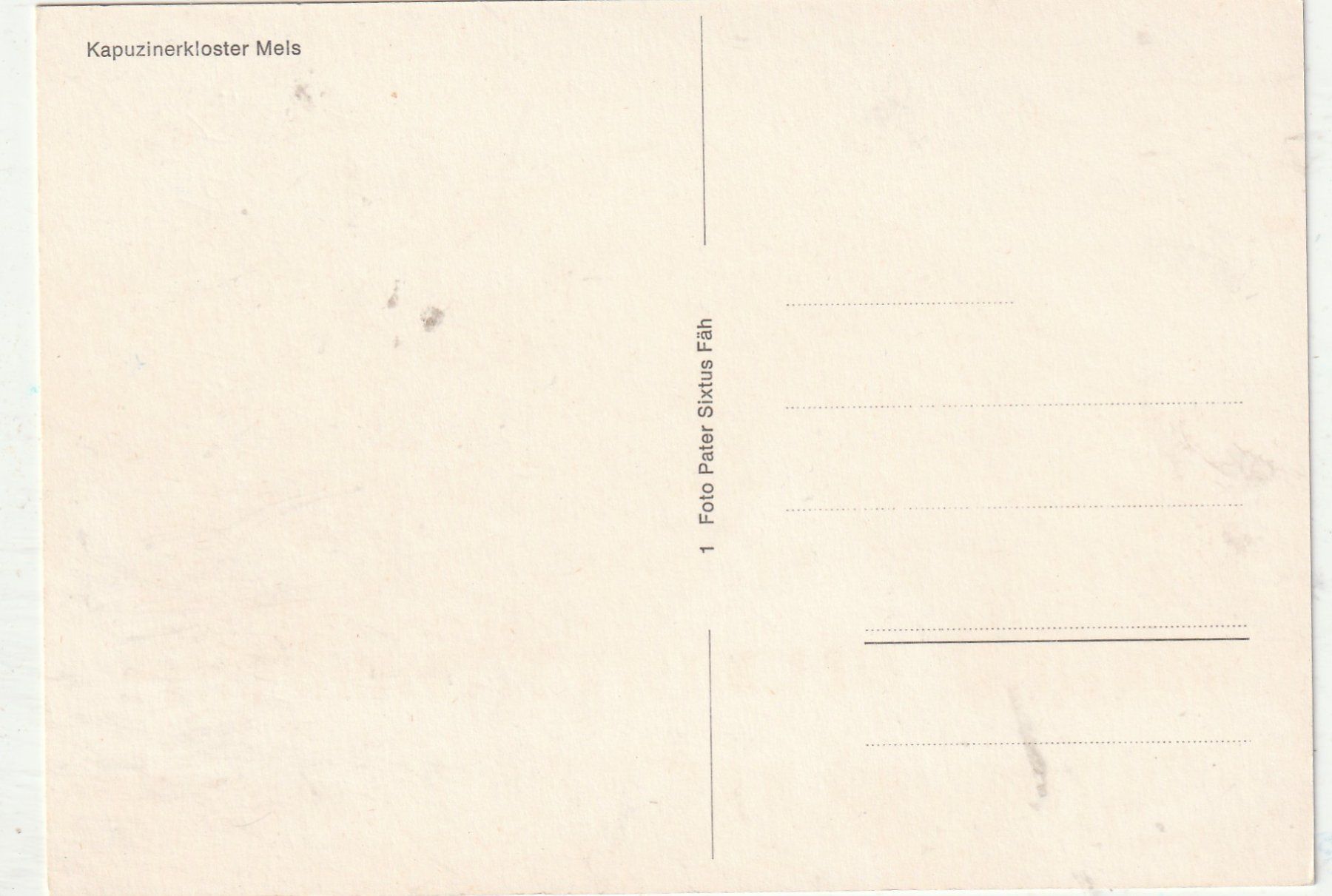 Cartes postales: 2 Karten Kapuzinerkloster Mels – D'occasion à Lumbrein par made02 1